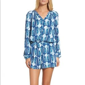 Lilly Pulitzer ELSA ROMPER blue indigo get in line